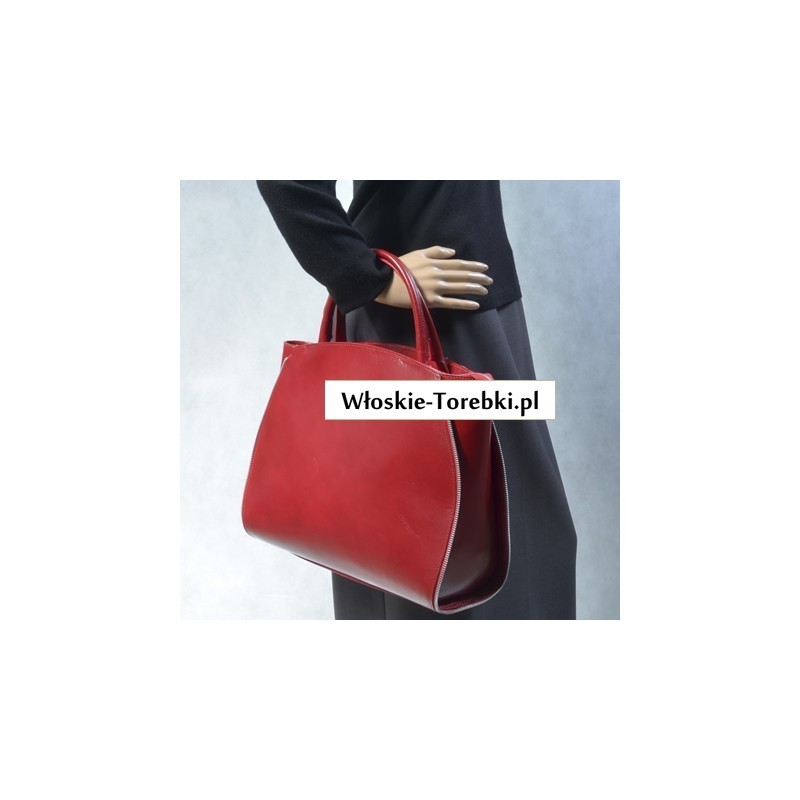 Teczka damska w kolorze czerwonym Tiziana - kuferek A4