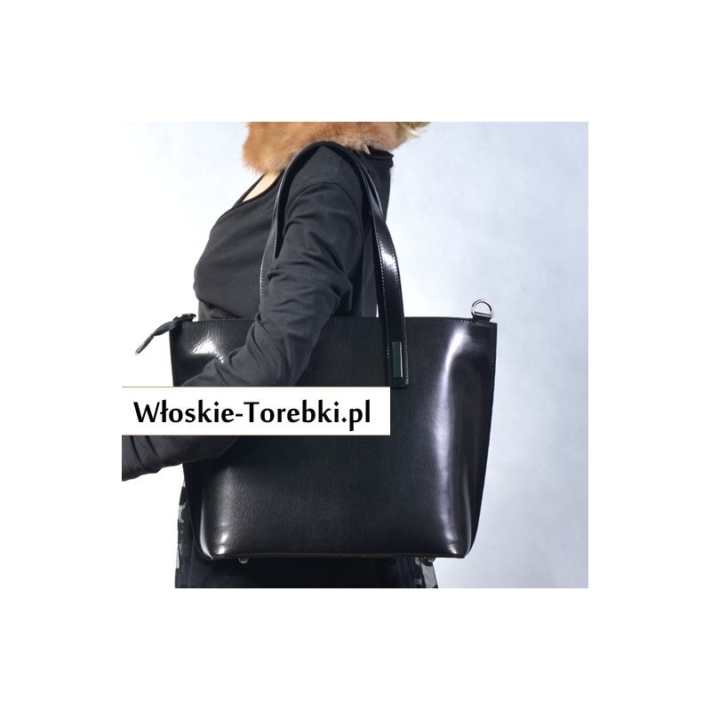 Patrizia: torba na ramię czarna, duża, elegancka