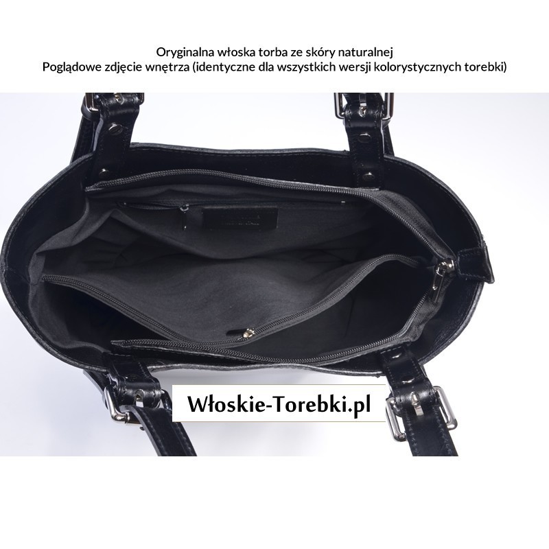 Duża szara torba Donatella - ciemny grafitowy odcień