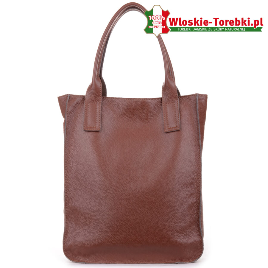 Torba shopperbag w kolorze brąz czekoladowy model Orsola